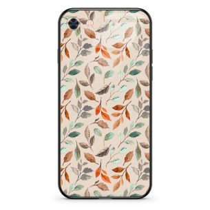 Kolorowe liście beż - Iphone 6 Etui szklane