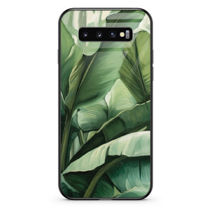 Zielone liście - Galaxy S10 Plus Etui szklane