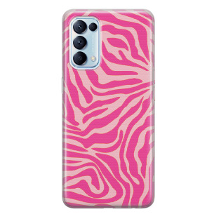 Zebra pink - Oppo Reno 5 5G Etui silikonowe z nadrukiem