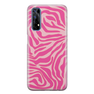 Zebra pink - Realme 7 Etui silikonowe z nadrukiem