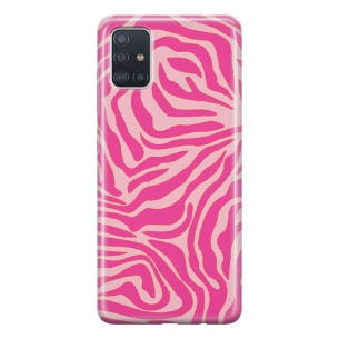 Zebra pink - Galaxy A51 Etui silikonowe z nadrukiem