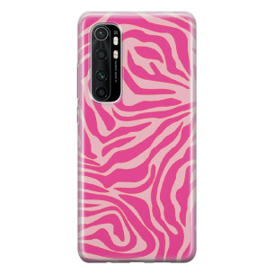Zebra pink - Mi Note 10 Lite Etui silikonowe z nadrukiem