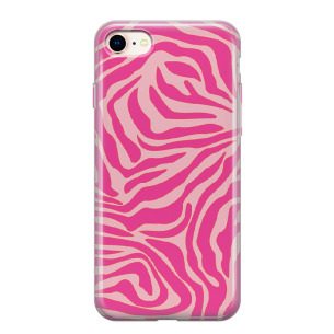 Zebra pink - iPhone 8 Plus Etui silikonowe z nadrukiem
