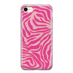 Zebra pink - iPhone 7 Plus Etui silikonowe z nadrukiem