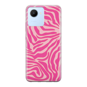 Zebra pink - Realme C30 Etui silikonowe z nadrukiem