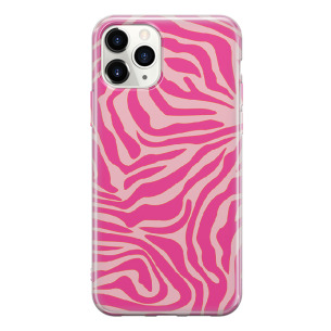 Zebra pink - iPhone 11 Pro MAX Etui silikonowe z nadrukiem