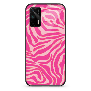 Zebra pink - Realme GT 5G Etui szklane