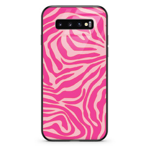 Zebra pink - Galaxy S10 Plus Etui szklane