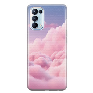 Chmury pink - Oppo Reno 5 5G Etui silikonowe z nadrukiem