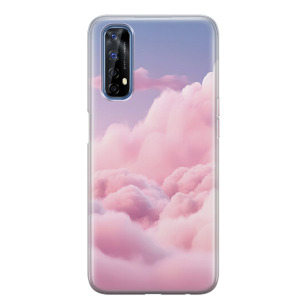 Chmury pink - Realme 7 Etui silikonowe z nadrukiem