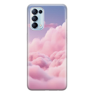 Chmury pink - Realme 7 5g Etui silikonowe z nadrukiem