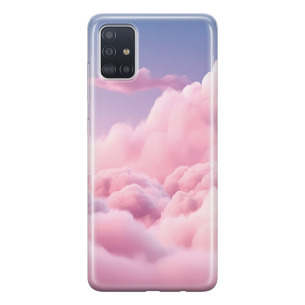 Chmury pink - Galaxy A51 Etui silikonowe z nadrukiem
