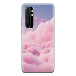 Chmury pink - Mi Note 10 Lite Etui silikonowe z nadrukiem