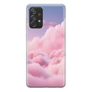 Chmury pink - Galaxy A13 4G Etui silikonowe z nadrukiem