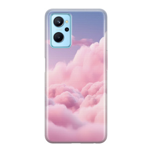 Chmury pink - Realme 9i Etui silikonowe z nadrukiem