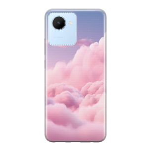 Chmury pink - Realme C30 Etui silikonowe z nadrukiem