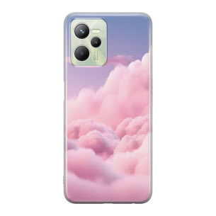 Chmury pink - Realme C31 Etui silikonowe z nadrukiem