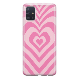 Różowe serce - Galaxy A51 Etui silikonowe z nadrukiem