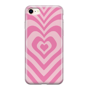 Różowe serce - iPhone 8 Plus Etui silikonowe z nadrukiem