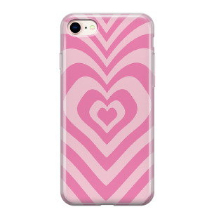 Różowe serce - iPhone 7 Plus Etui silikonowe z nadrukiem