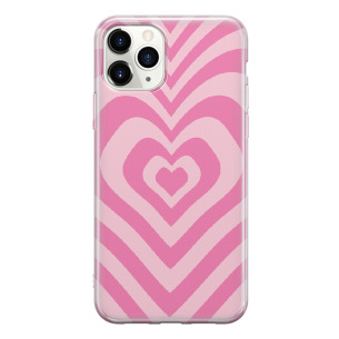 Różowe serce - iPhone 11 Pro MAX Etui silikonowe z nadrukiem