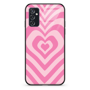 Różowe serce - Galaxy M52 5G Etui szklane