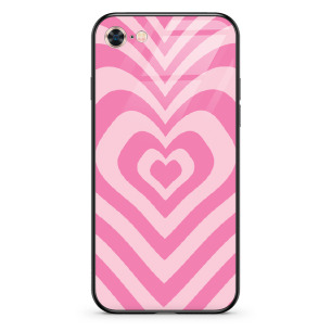 Różowe serce - Iphone 6 Etui szklane