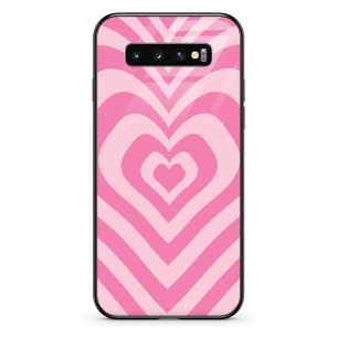 Różowe serce - Galaxy S10 Plus Etui szklane