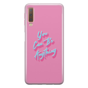 Think pink - Galaxy A7 2018 Etui silikonowe z nadrukiem