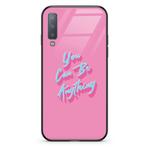 Think pink - Galaxy A7 2018 Etui szklane
