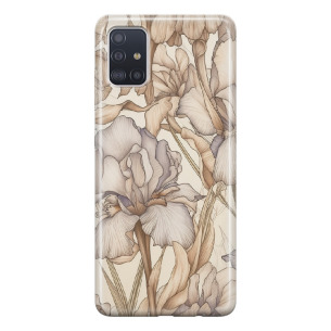 Brązowe kwiaty - Galaxy A51 Etui silikonowe z nadrukiem