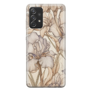 Brązowe kwiaty - Galaxy A72 Etui silikonowe z nadrukiem