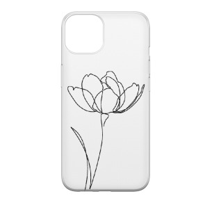 Tulipan minimal - iPhone 14 Plus Etui przeźroczyste z nadrukiem