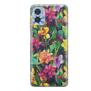 Kolorowe egzotyczne kwiaty - Edge 40 Neo Etui silikonowe z nadrukiem