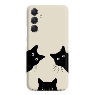 Czarne koty  - Galaxy A54 5G Etui beżowe z nadrukiem