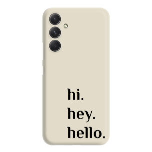 Hello - Galaxy A54 5G Etui beżowe z nadrukiem