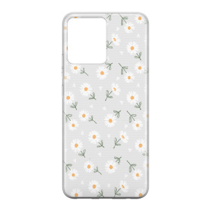 Kwiatki stokrotki białe  - Redmi Note 13 4G Etui przeźroczyste z nadrukiem