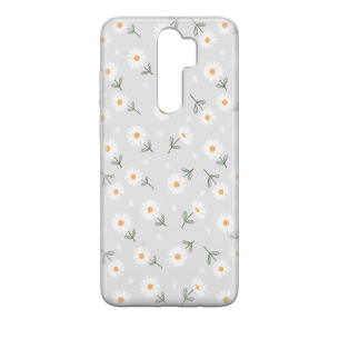 Kwiatki stokrotki białe  - Redmi Note 8 Pro Etui przeźroczyste z nadrukiem