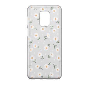 Kwiatki stokrotki białe  - Redmi Note 9 Pro Etui przeźroczyste z nadrukiem