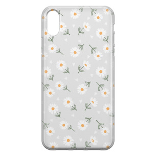 Kwiatki stokrotki białe  - iPhone XR Etui przeźroczyste z nadrukiem