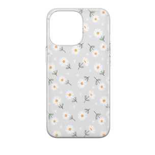 Kwiatki stokrotki białe  - iPhone 13 Pro Etui przeźroczyste z nadrukiem