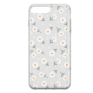Kwiatki stokrotki białe  - iPhone 8 Plus Etui przeźroczyste z nadrukiem