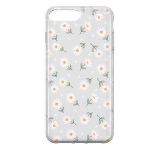 Kwiatki stokrotki białe  - iPhone 7 Plus Etui przeźroczyste z nadrukiem