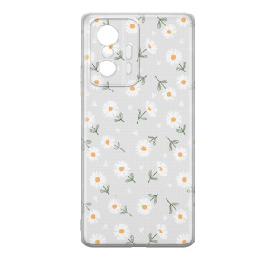Kwiatki stokrotki białe  - Xiaomi 11T Etui przeźroczyste z nadrukiem