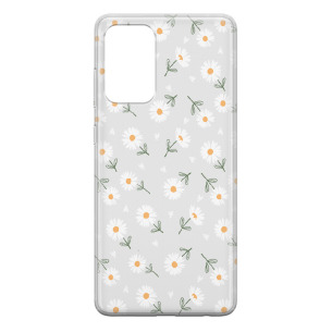 Kwiatki stokrotki białe  - Galaxy A32 5G Etui przeźroczyste z nadrukiem