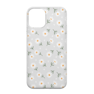Kwiatki stokrotki białe  - iPhone 12 mini Etui przeźroczyste z nadrukiem