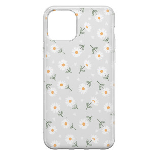 Kwiatki stokrotki białe  - iPhone 14 Pro MAX Etui przeźroczyste z nadrukiem