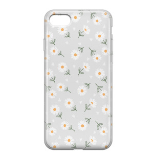 Kwiatki stokrotki białe  - IPhone SE 2020 Etui przeźroczyste z nadrukiem