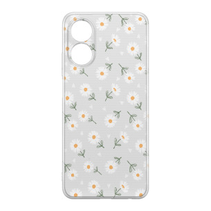 Kwiatki stokrotki białe  - Oppo A78 5G Etui przeźroczyste z nadrukiem