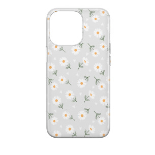Kwiatki stokrotki białe  - iPhone 15 Pro MAX Etui przeźroczyste z nadrukiem